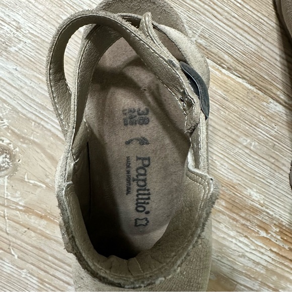 Birkenstock Papillio Esra Wedge Leather Boho Clog Sz 38 - Picture 9 of 12